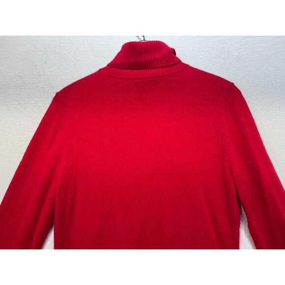 APT. 9 100% Cashmere Turtleneck Sweater Womens Size L Red Soft Cozy - Picture 10 of 11